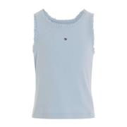 Tommy Hilfiger singlet lichtblauw T-shirt Meisjes Katoen Ronde hals Ef...