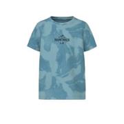 NAME IT KIDS T-shirt NKMVELUKAS met all over print middenblauw Jongens...