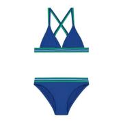Shiwi triangel bikini Luna blauw/groen Meisjes Gerecycled polyester Me...