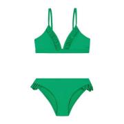 Shiwi triangel bikini Blake met ruches groen Meisjes Gerecycled polyes...