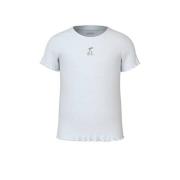NAME IT MINI T-shirt NMFVIVEMMA met printopdruk en textuur wit Meisjes...