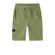 NAME IT KIDS sweatshort NKMVIVASSE armygroen Korte broek Effen - 158