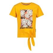 Me & My Monkey T-shirt met printopdruk geel Meisjes Stretchkatoen Rond...