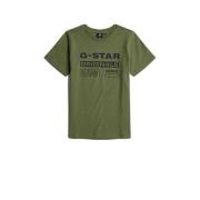 G-Star RAW T-shirt t-shirt s\s regular met printopdruk mosgroen Jongen...