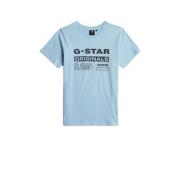 G-Star RAW T-shirt t-shirt s\s regular met printopdruk lichtblauw Jong...