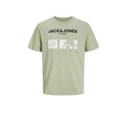 JACK & JONES JUNIOR T-shirt JCOTEXT met printopdruk zachtgroen Jongens...