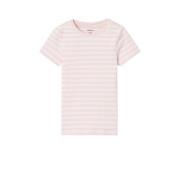 NAME IT MINI gestreept T-shirt NMFSURAJA lichtroze/wit Meisjes Stretch...