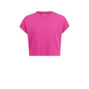 Shoeby T-shirt roze Meisjes Katoen Ronde hals Effen - 170/176