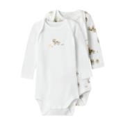 NAME IT BABY romper - set van 2 met printopdruk wit Meisjes Biologisch...