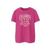 NAME IT KIDS T-shirt NKFKIAMI met printopdruk fuchsia Roze Meisjes Kat...