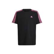 adidas Sportswear T-shirt met logo zwart/roze Meisjes Katoen Ronde hal...