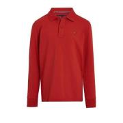 Tommy Hilfiger longsleeve bruin Polo Rood Jongens Katoen Polokraag Eff...