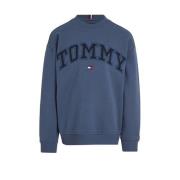 Tommy Hilfiger sweater met logo donkerblauw Logo - 110