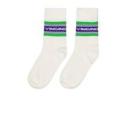 Vingino sokken Grip met logoprint wit/paars/groen Meisjes Katoen Logo ...