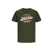 JACK & JONES JUNIOR T-shirt JJELOGO met logo warm donkergroen Jongens ...