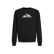 JACK & JONES JUNIOR sweater JCOMOUNTAIN met printopdruk zwart Printopd...