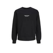 JACK & JONES JUNIOR sweater JORVESTERBRO met tekst zwart Ecru Tekst - ...