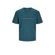 JACK & JONES JUNIOR T-shirt JJESTAR met tekst Groen Jongens Katoen Ron...