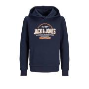 JACK & JONES JUNIOR hoodie JJELOGO met logo donkerblauw Sweater Logo -...