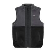 Levi's Kids bodywarmer zwart/grijs Jongens Teddy Opstaande kraag Meerk...