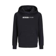 JACK & JONES JUNIOR hoodie JJEPLAYER met logo zwart Sweater Logo - 176