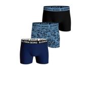 Björn Borg boxershort - set van 3 blauw/donkerblauw/zwart Jongens Stre...