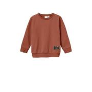 NAME IT MINI sweater NMMLAVA met backprint warmbruin Backprint - 122/1...