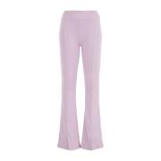 WE Fashion flared broek lila Paars Meisjes Stretchkatoen Effen - 104