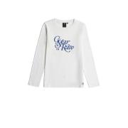 G-Star RAW longsleeve t-shirt wit/blauw Meisjes Katoen Ronde hals Effe...