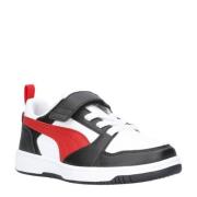 Puma Rebound v6 Low sneakers wit/rood/zwart Jongens/Meisjes Imitatiele...