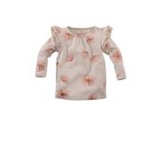 Z8 longsleeve Brisa met bloemen ecru/roze Meisjes Katoen Ronde hals Bl...