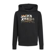 JACK & JONES JUNIOR hoodie met logo zwart Sweater Logo - 176