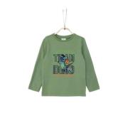 s.Oliver longsleeve met printopdruk groen Jongens Katoen Ronde hals Pr...