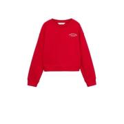 Mango Kids sweater met backprint rood Backprint - 128