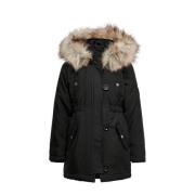 KIDS ONLY GIRL winterjas KOGIRIS zwart Meisjes Polyester Capuchon Effe...