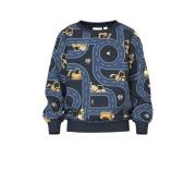 NAME IT MINI sweater NMMVIFELIX met all over print donkerblauw/geel Al...