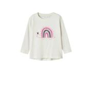 NAME IT MINI longsleeve met printopdruk ecru Meisjes Katoen Ronde hals...