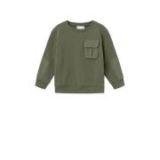 NAME IT MINI sweater olijfgroen Effen - 98 | Sweater van NAME IT