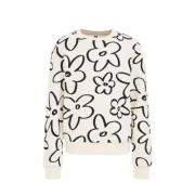 WE Fashion sweater wit Trui Meisjes Katoen Ronde hals Bloemen - 158/16...