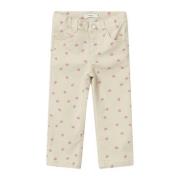 NAME IT MINI regular fit broek NMFROSE met hartjes ecru/roze Meisjes K...