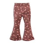 Z8 flared broek Sadie bruin/roze Meisjes Stretchkatoen Bloemen - 80