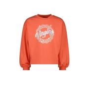 Vingino sweater Jazzlin met printopdruk koraaloranje Printopdruk - 104