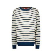 Vingino gestreepte sweater Nemo ecru/donkerblauw Jongens Katoen Ronde ...