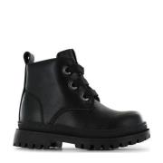 Shoesme leren veterboots zwart Meisjes Leer Effen - 26