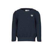 NAME IT MINI sweater donkerblauw Trui Effen - 104 | Trui van NAME IT