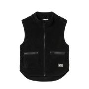 NAME IT KIDS gilet NKMNODERNE zwart Jongens Teddy Ronde hals Effen - 1...