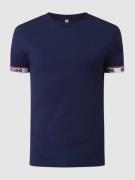 T-shirt met contrastboorden, model 'Basic Logotape'