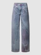 Mid waist straight fit jeans van puur katoen