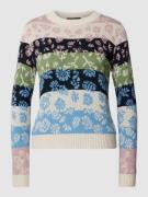 Gebreide pullover met all-over bloemenmotief, model 'FLERES'