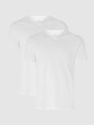 Regular fit T-shirt van pima-katoen in een set van 2 stuks